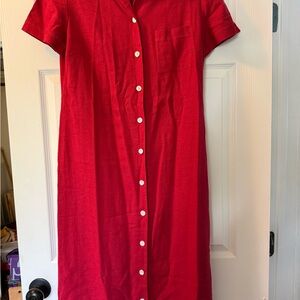 Talbots Vibrant Red Collared Dress